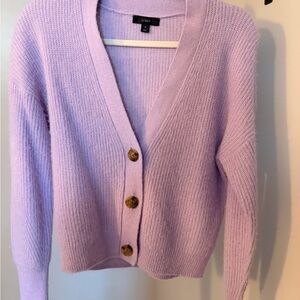 J. Crew Lavender Button-Up Cardigan